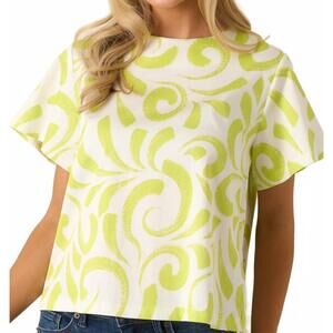 NEW PROSPERINA tyler top in brush strokes print